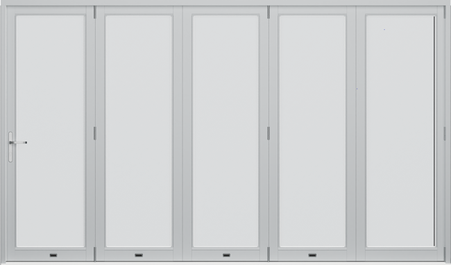 Vikdörr trä/alu, 5 delad utsida stängd