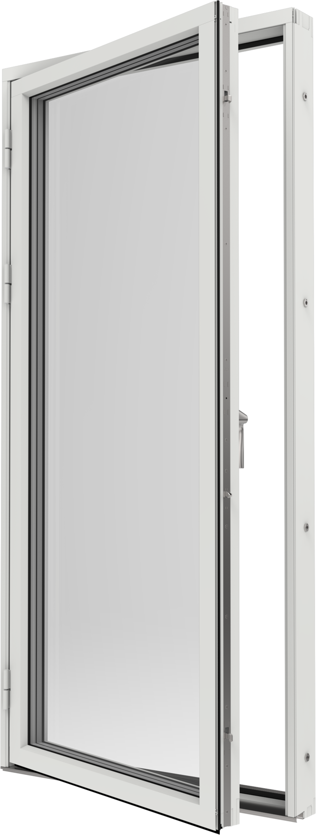 Original Alu 100 och Precision, Altandörr helglasad utsida öppen