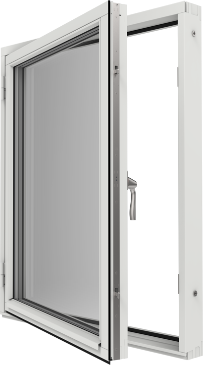 Original Trä 100, Sidhängt fönster utsida öppen